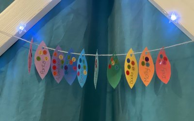 Rainbow Gratitude Leaf Garland